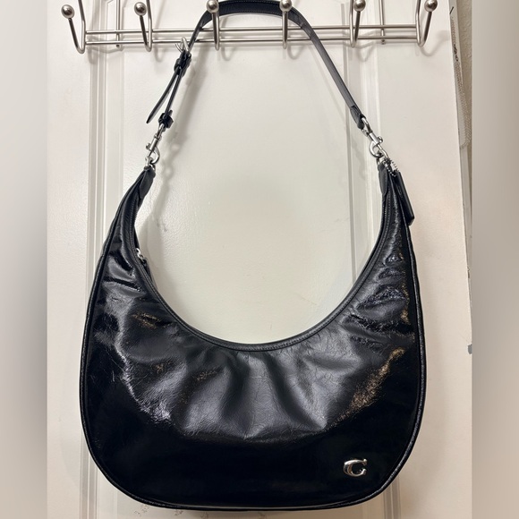 Coach Juliet Sling Bag - Black Glazed Crinkled Leather CBG23 + Dust Bag - Picture 3 of 16